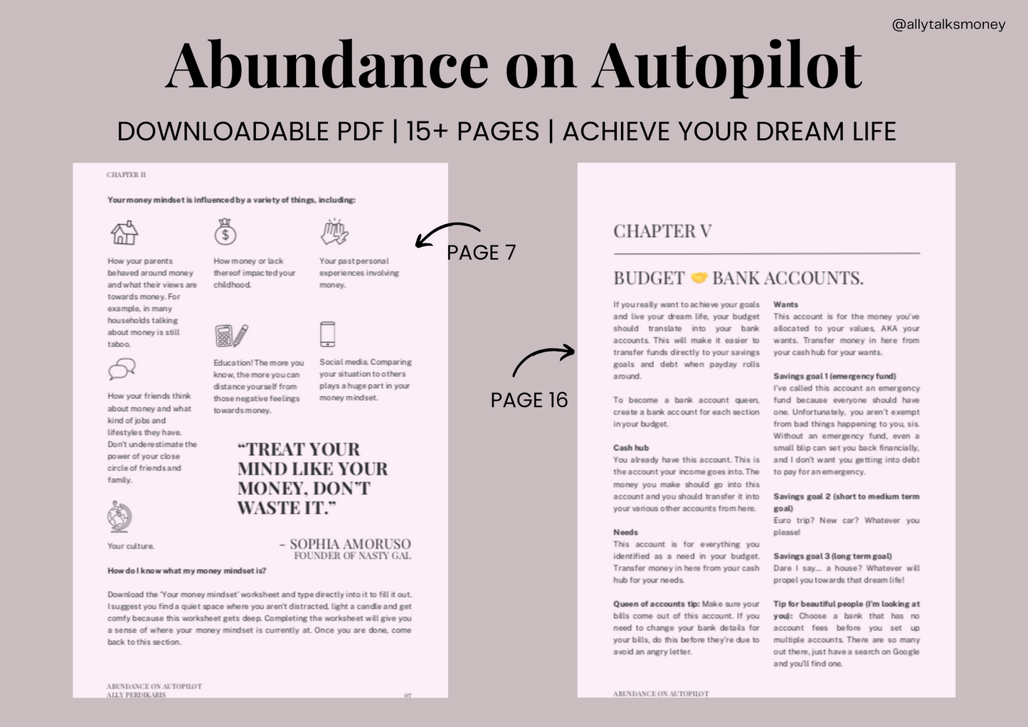 Abundance on Autopilot eBook, Worksheets and Dream Life Budget (Instant Downloads)