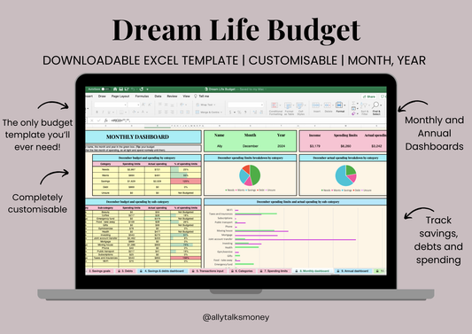 Dream Life Budget (Downloadable Excel Template)