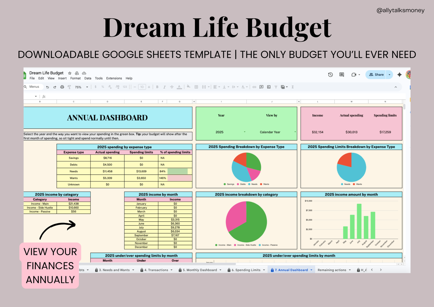 Dream Life Budget (Downloadable Google Sheet)