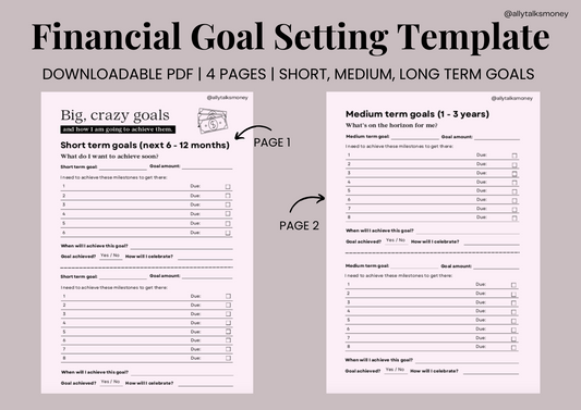 Financial Goal Setting Template (Downloadable PDF)